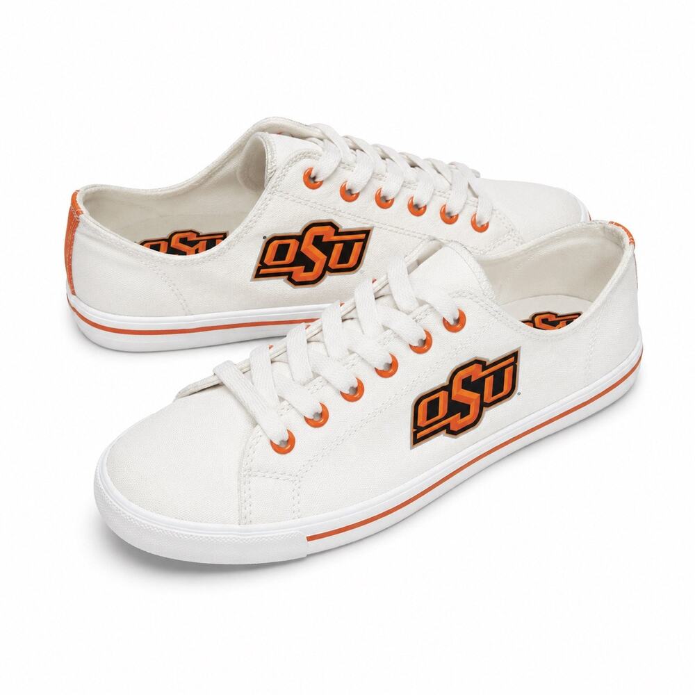 Row One Oklahoma State Cowboys OSU Sneakers White Orange Men’s 8 Women’s 9.5